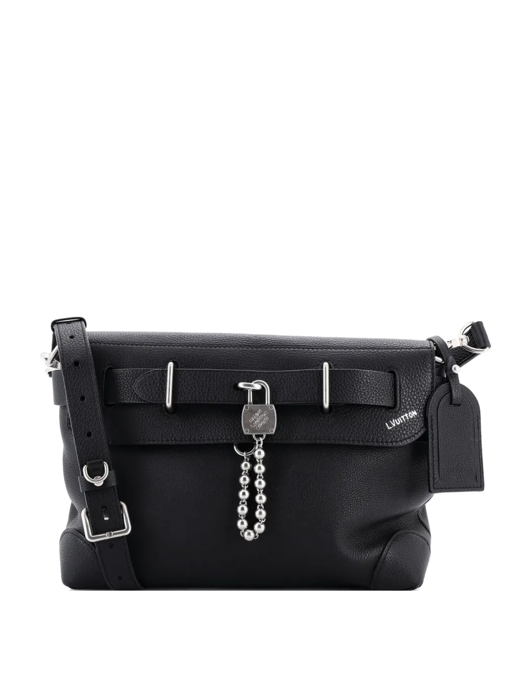 Pre-owned Louis Vuitton Steamer Colorado Leather Crossbody Bag In Black