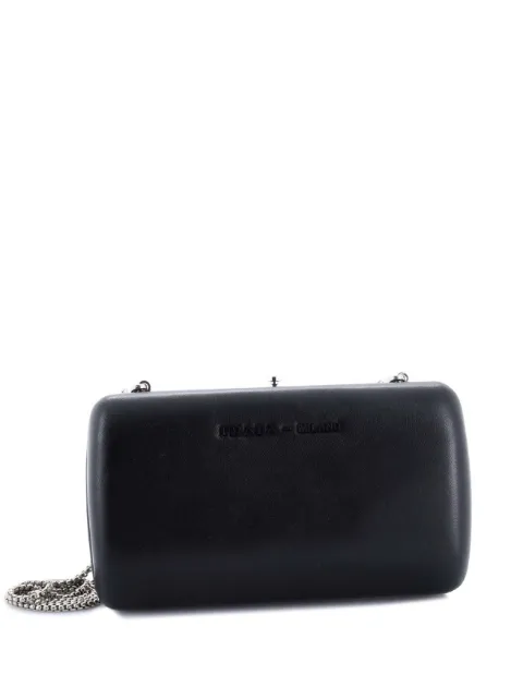 Prada Pre-Owned Logo Convertible Chain Box Leather clutch bag