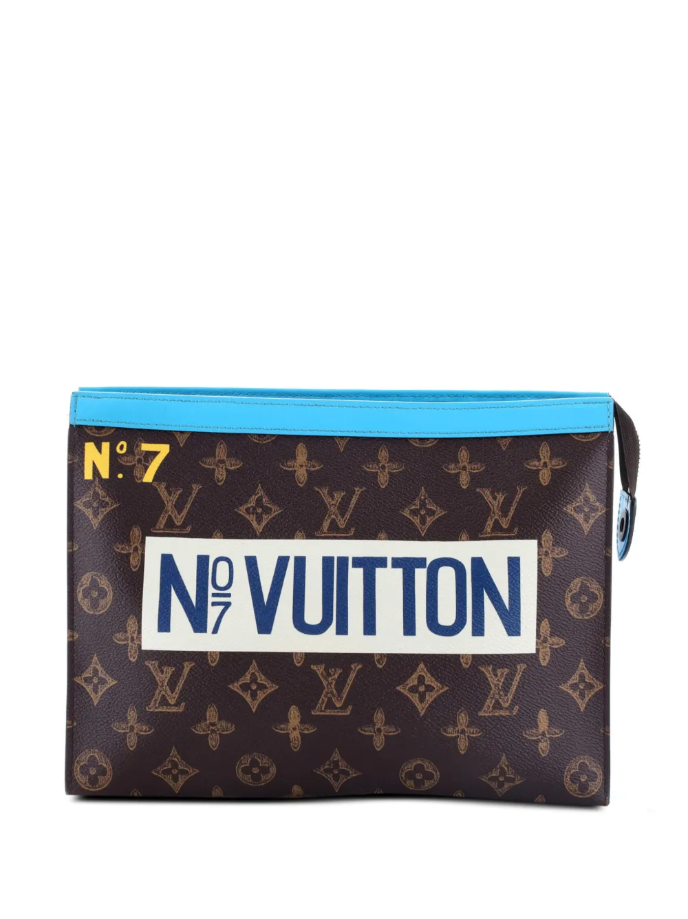 Louis Vuitton Pre-Owned Pochette Voyage No.7 Trunk L'Oeil Vintage Monogram Canvas MM clutch bag - Blu