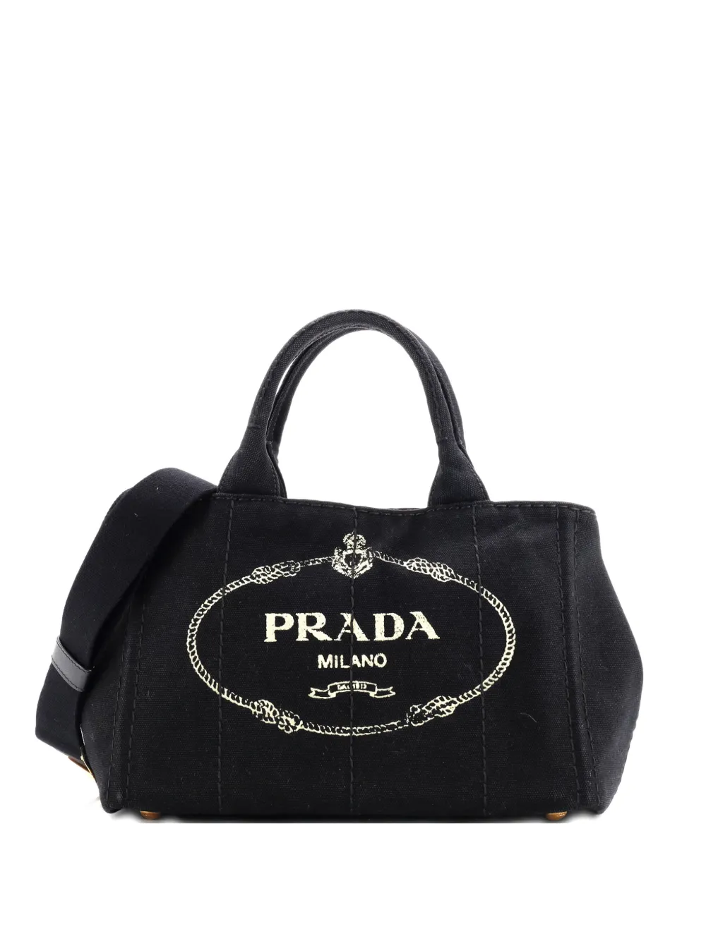 Prada Pre-Owned Canapa Convertible Canvas Mini tote bag | Black | Image 1