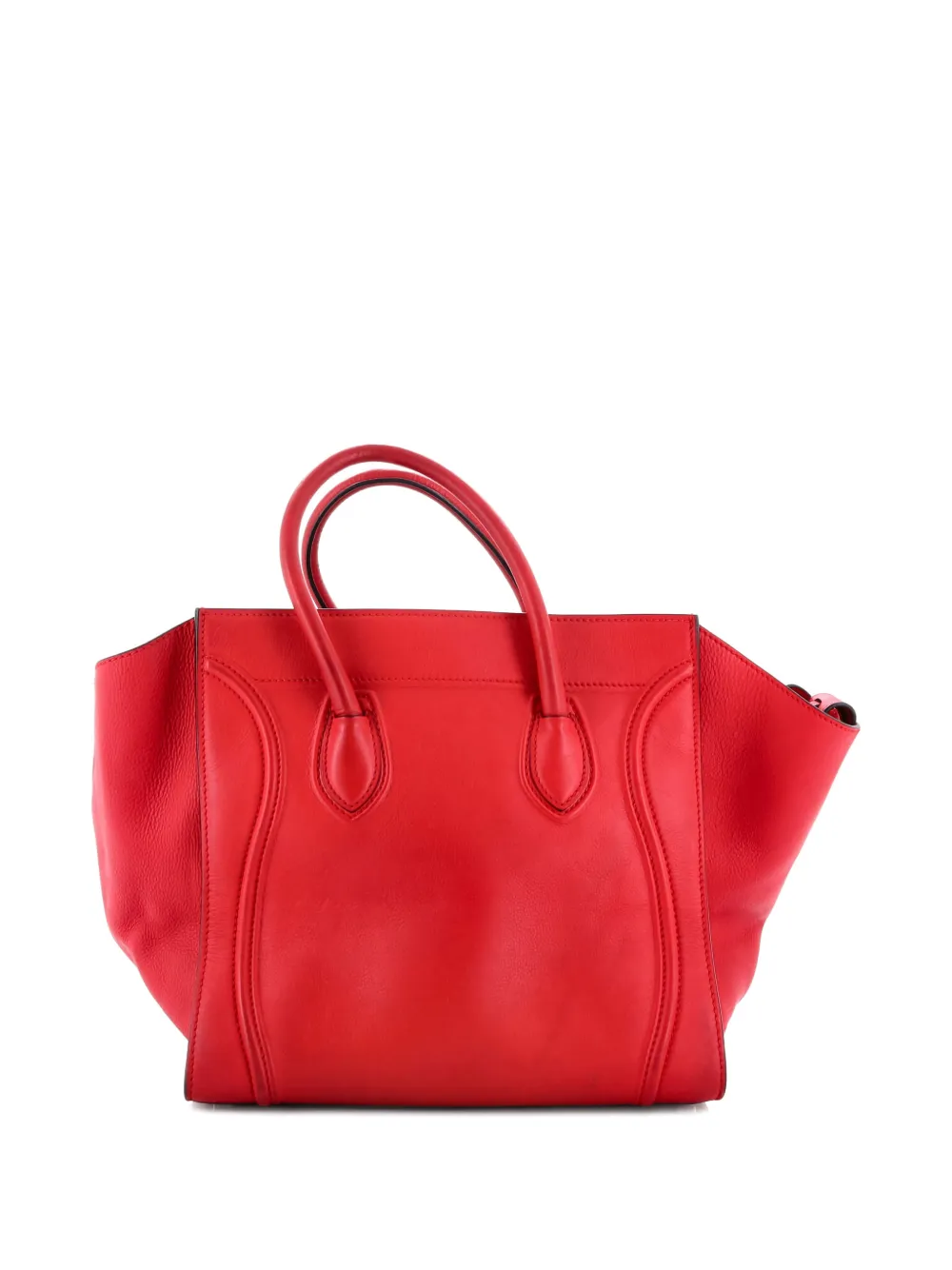 Pre-owned Celine Phantom Bag Grainy Leather Medium Tote Bag In Red