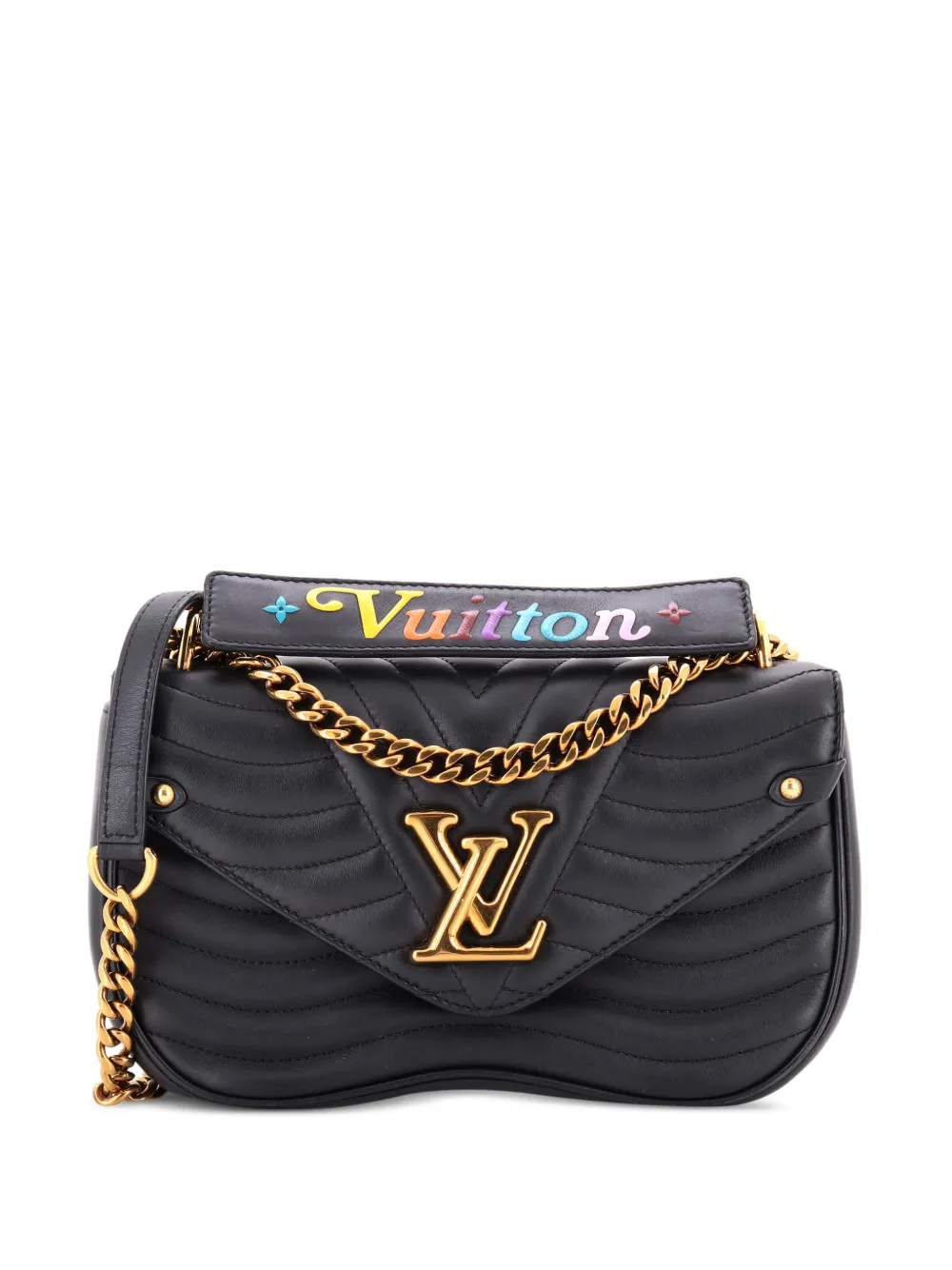 Louis Vuitton Pre-Owned New Wave Chain Bag Quilted Leather MM crossbody bag - Nero