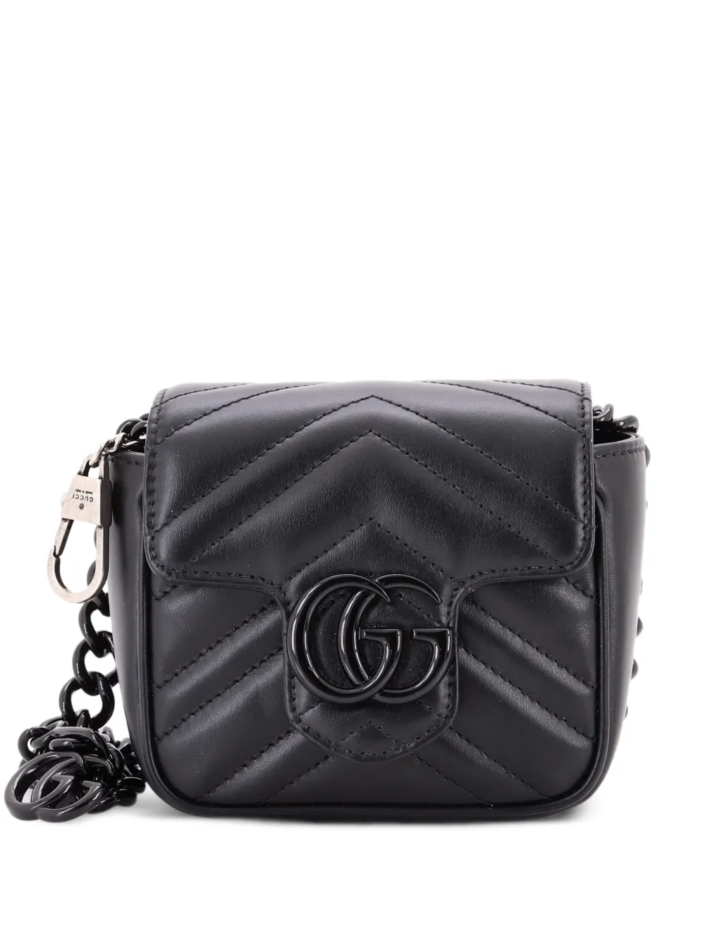 Gucci Pre-Owned GG Marmont Flap Matelasse Leather Mini belt bag - Nero