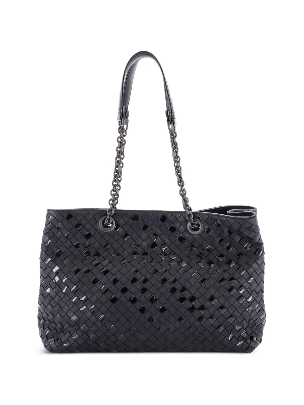 Bottega Veneta Pre-Owned Double Chain Intrecciato Nappa Medium tote bag - Nero
