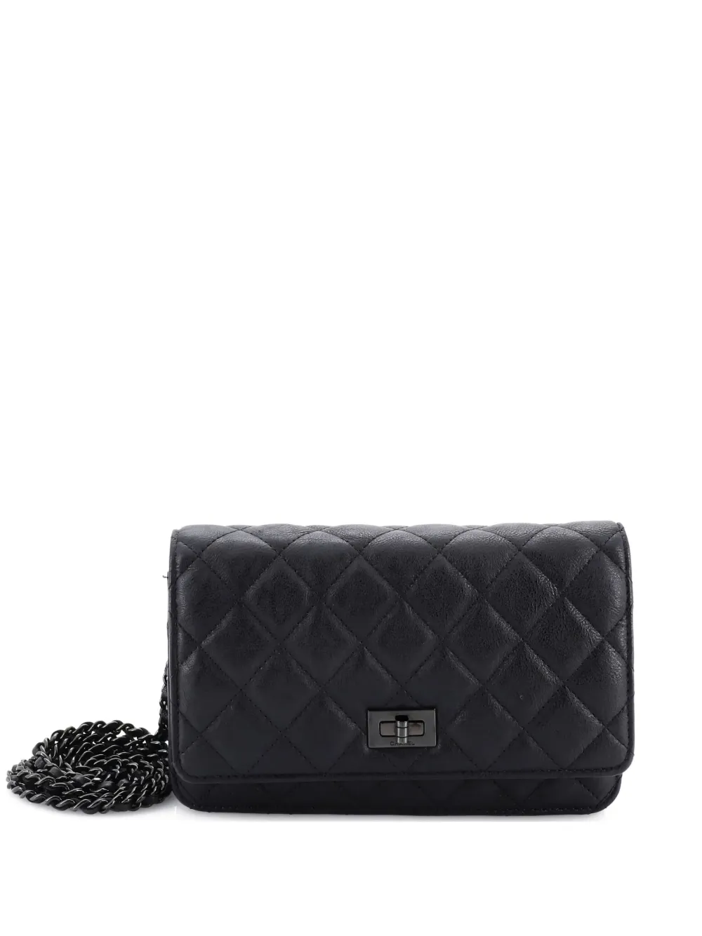 CHANEL Pre-Owned So Black Reissue 2.55 Wallet on Chain Quilted Aged Calfskin crossbody bag - Nero