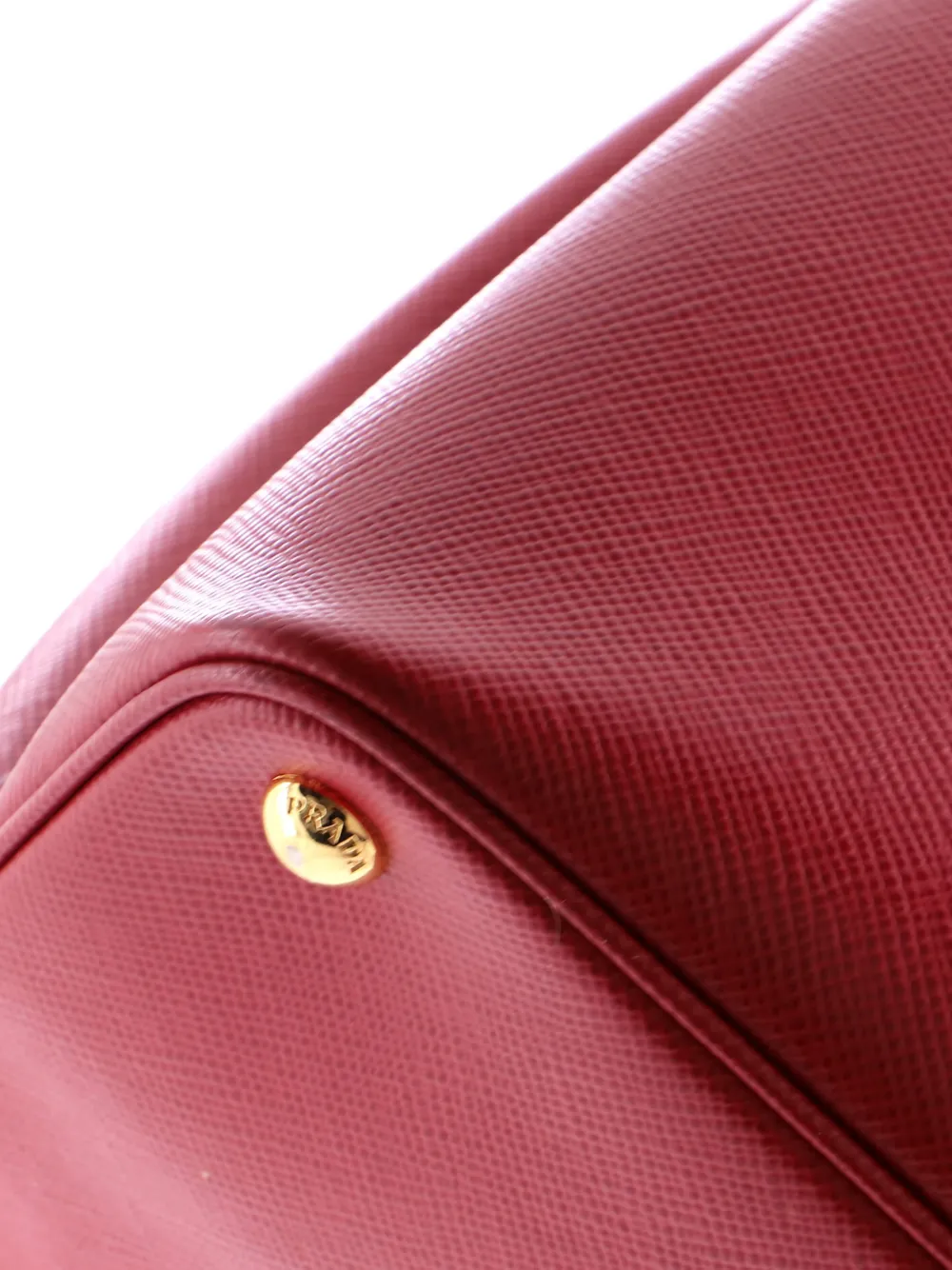 Pre-owned Prada Cuir Double Saffiano Leather Medium Tote Bag In Red