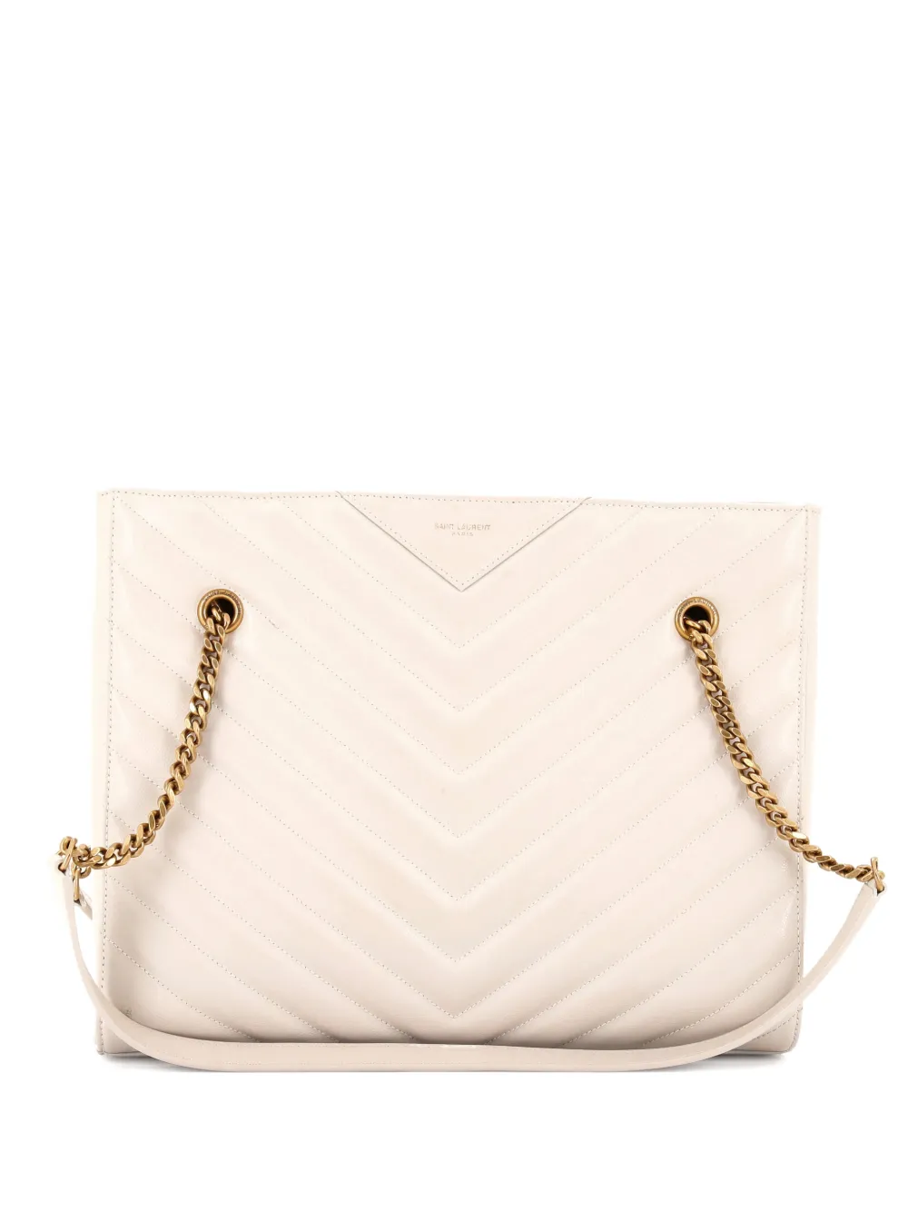 Saint Laurent Pre-Owned Tribeca Shopping Matelasse Chevron Leather Medium tote bag - Toni neutri