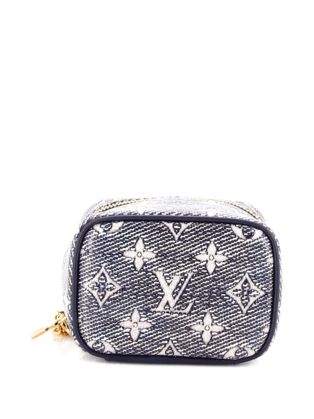 LOUIS VUITTON Pre-owned Vanity Case Monoglam Jacquard Canvas Micro Satchel In Blue