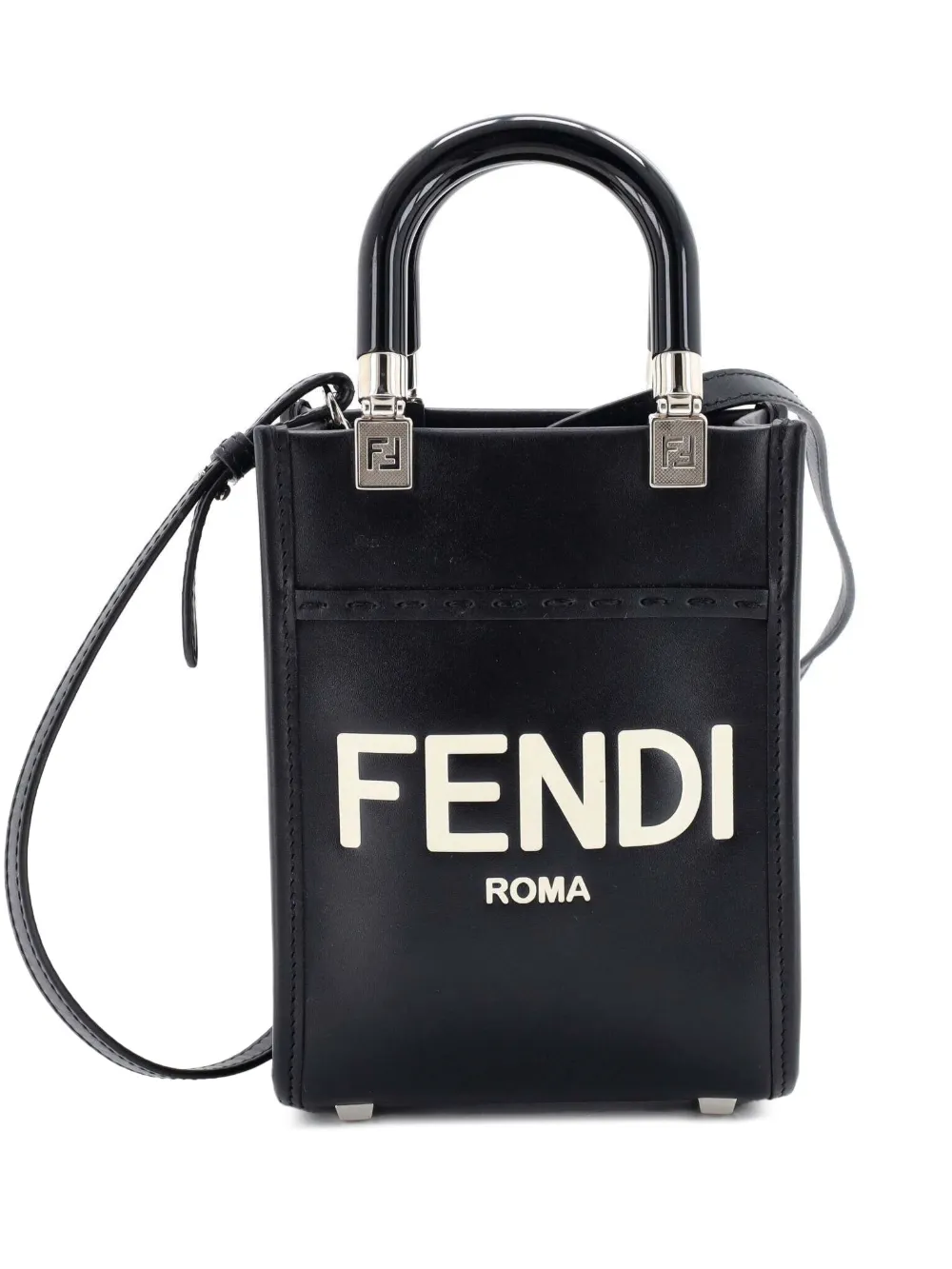 Fendi Pre-Owned Sunshine Shopper Tote Leather Mini crossbody bag - Nero