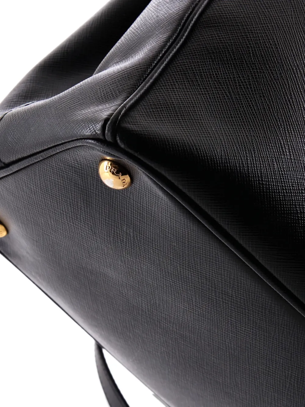 PRADA Pre-owned Galleria Double Zip Saffiano Leather Medium Tote Bag In Black