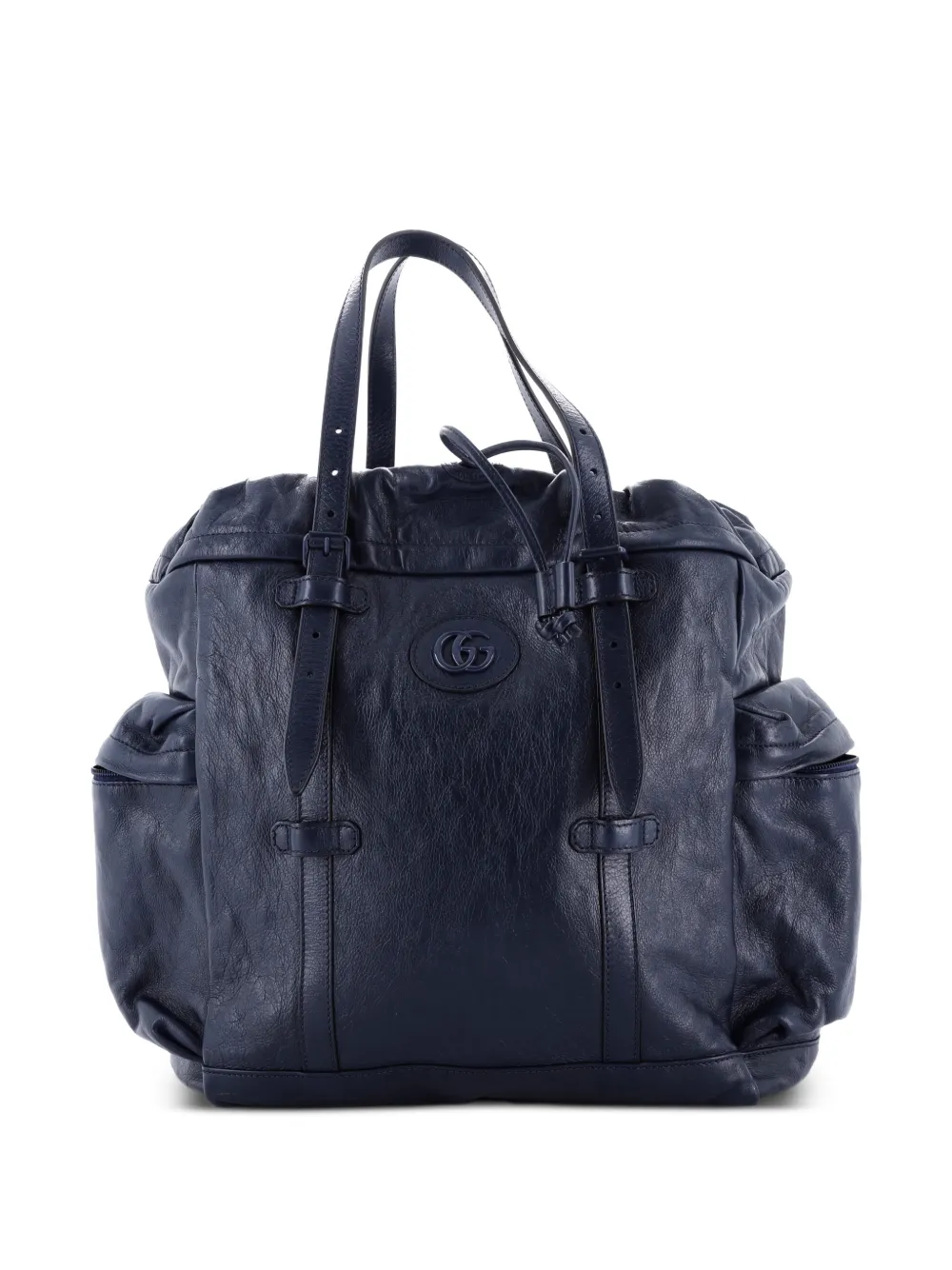 Gucci Pre-Owned Tonal GG Drawstring Leather tote bag - Blu