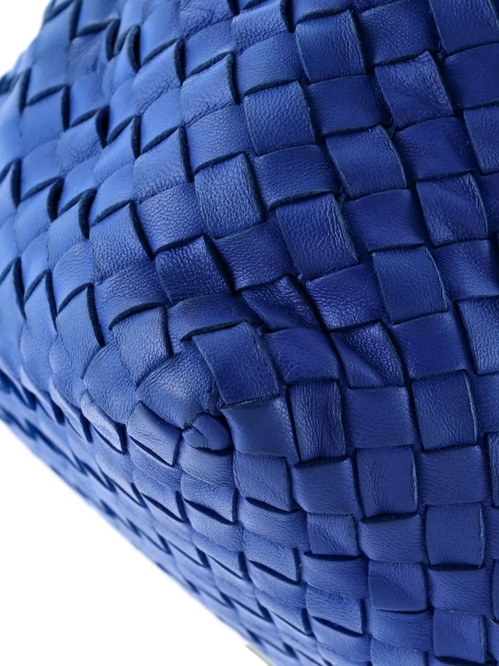 Pre-owned Bottega Veneta A-shape Intrecciato Nappa Medium Tote Bag In Blue