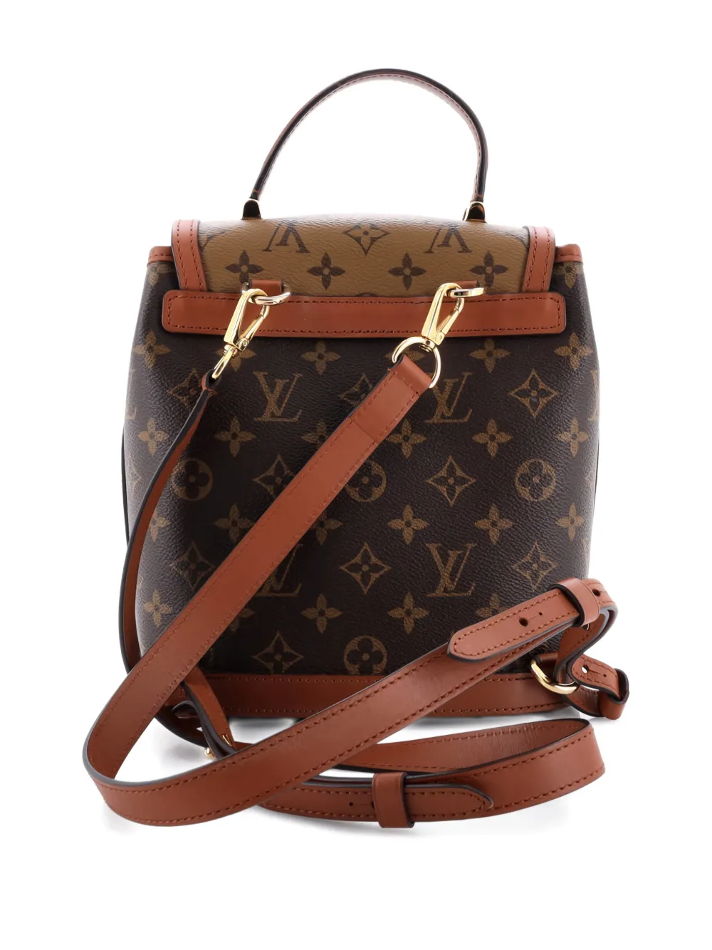Pre-owned Louis Vuitton Dauphine Reverse Monogram Canvas Pm Backpack In Brown