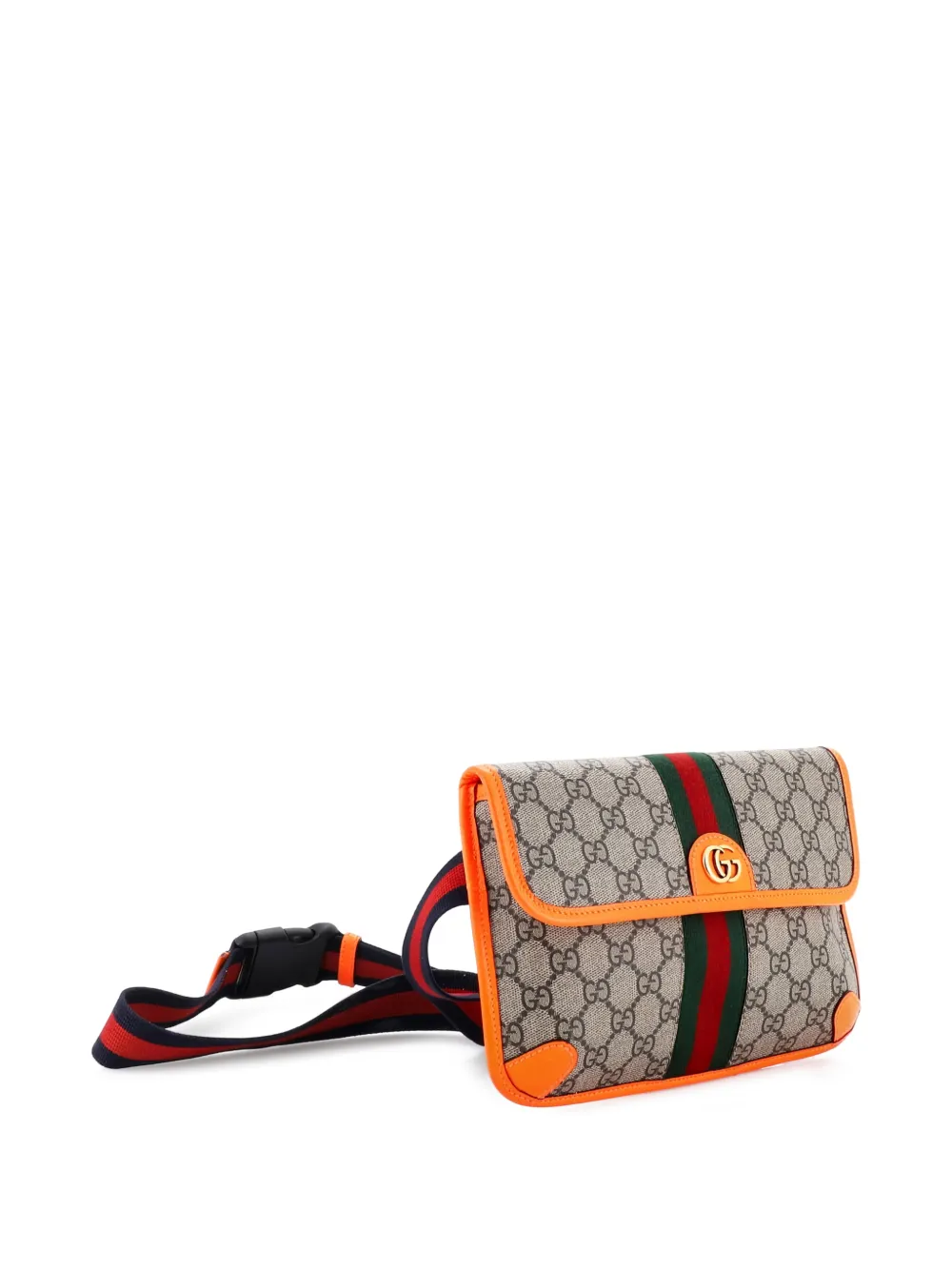 Gucci Pre-Owned Ophidia Flap GG Coated Canvas with Leather belt bag - Marrone