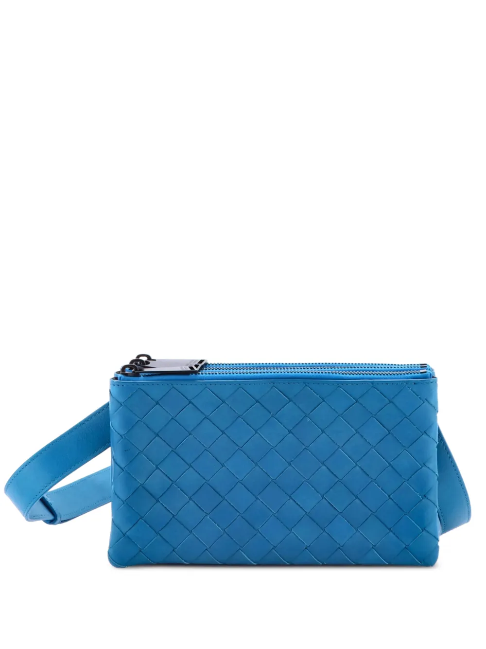 Bottega Veneta Pre-Owned Triple Zip Messenger Intrecciato Nappa Mini crossbody bag - Blu