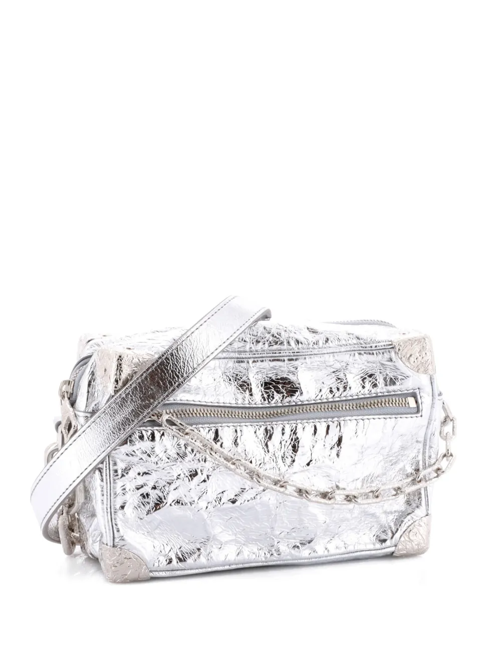 Louis Vuitton Pre-Owned Soft Trunk Bag Crushed Metallic Calfskin Leather Mini crossbody bag - Argento