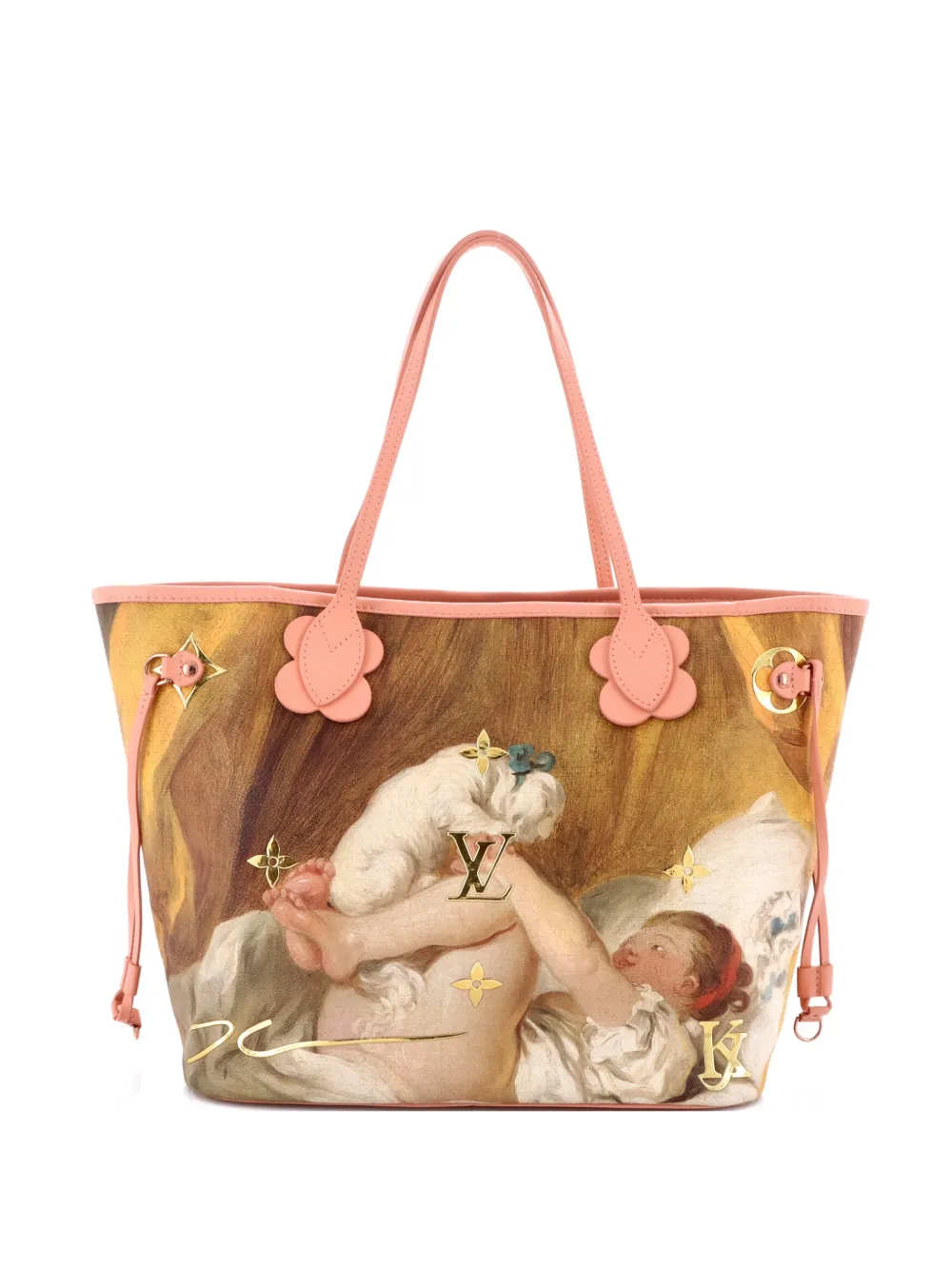 Louis Vuitton Pre-Owned Neverfull NM Limited Edition Jeff Koons Fragonard Print Canvas MM tote bag - Green