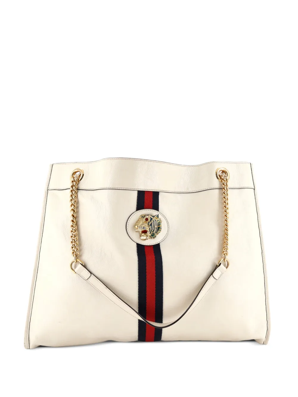 Gucci Pre-Owned Rajah Chain Leather Large tote bag - Toni neutri
