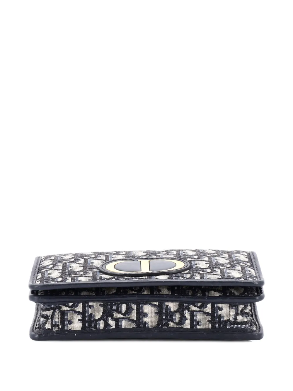 Pre-owned Dior 30 Montaigne 2-in-1 Pouch Oblique Canvas Crossbody Bag In Blue