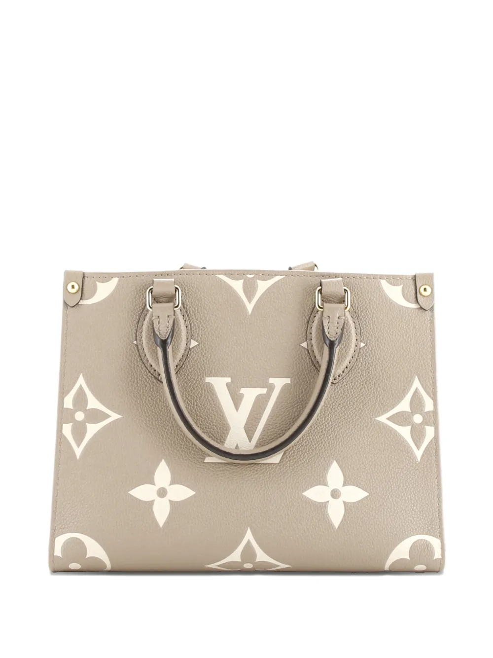 Pre-owned Louis Vuitton Onthego Bicolor Monogram Empreinte Giant Pm Tote Bag In Neutral