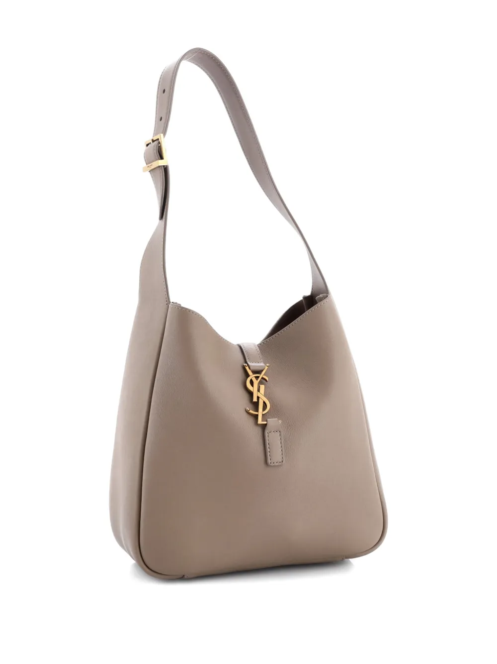 SAINT LAURENT Pre-owned Le 5 A 7 Supple Leather Small Hobo Bag In Gray