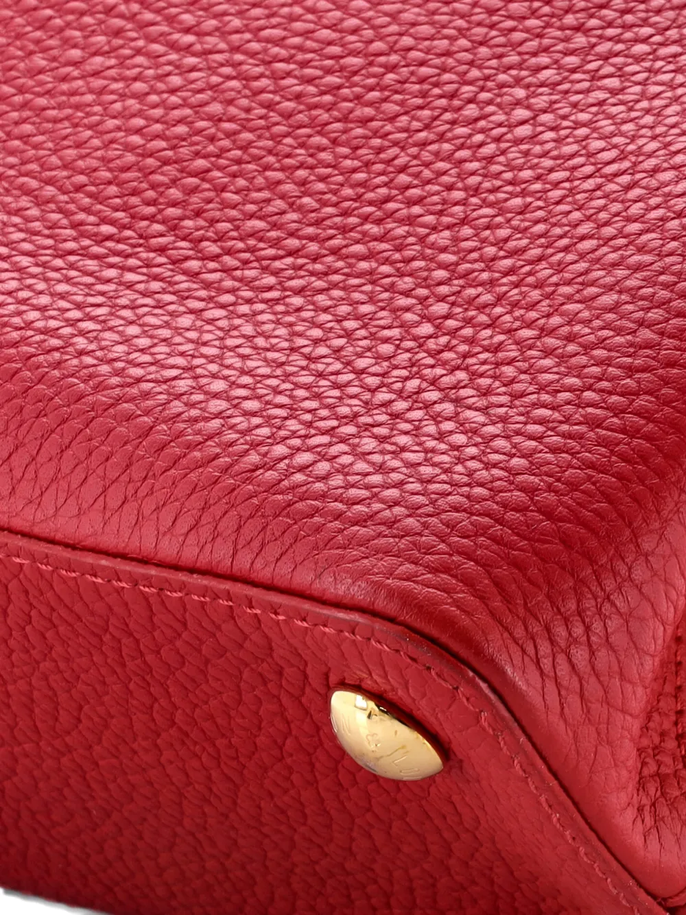 Pre-owned Louis Vuitton Capucines Bag Leather Pm Satchel In Red