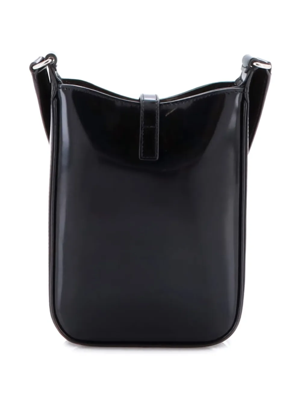 Pre-owned Saint Laurent Le 5 A 7 Vertical Shoulder Bag Leather Mini Crossbody Bag In Black