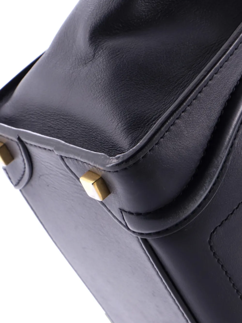 CELINE Pre-owned Luggage Bag Grainy Leather Mini Tote Bag In Blue