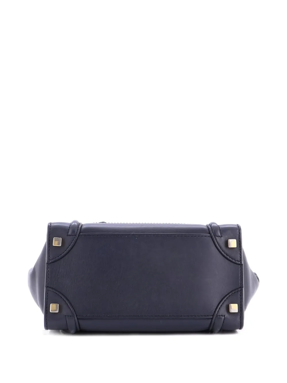 Pre-owned Celine Luggage Bag Grainy Leather Mini Tote Bag In Blue