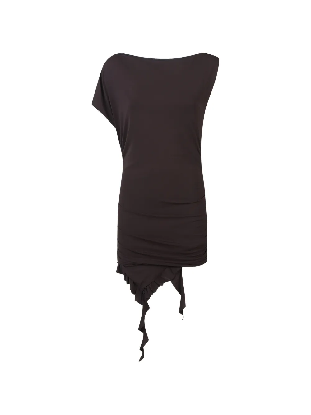 PINKO ruffled mini dress - Marrone