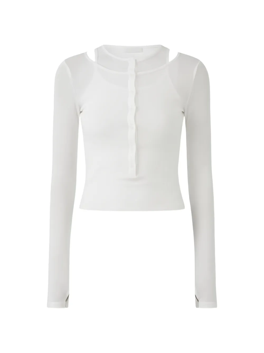 Eleh button ribbed top - Bianco