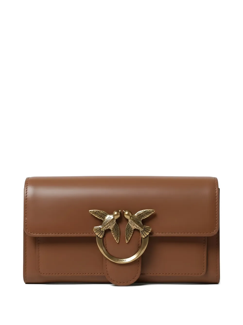 PINKO bird-plaque crossbody bag - Marrone
