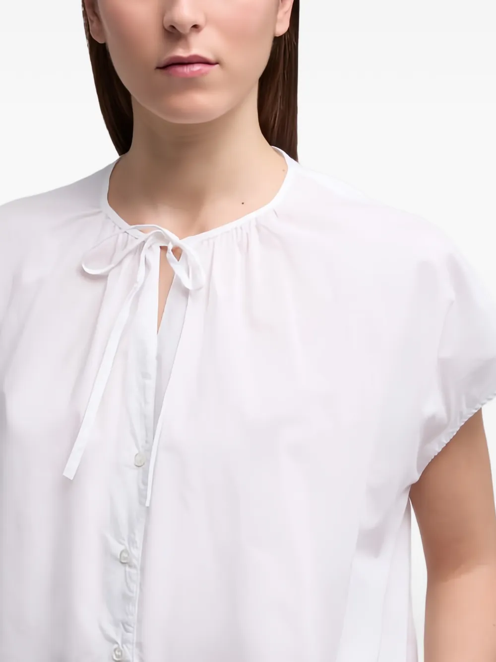 ASPESI Blouse met gestrikte hals en knopen Wit