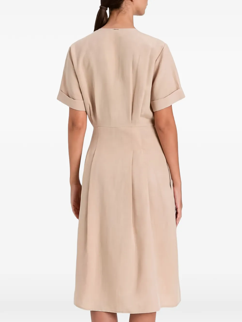 TWINSET Geplooide wikkeljurk Beige