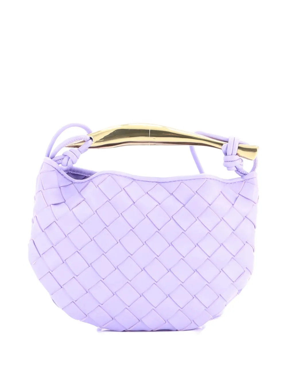 Pre-owned Bottega Veneta Sardine Top Handle Bag Intrecciato Nappa Mini Satchel In Purple