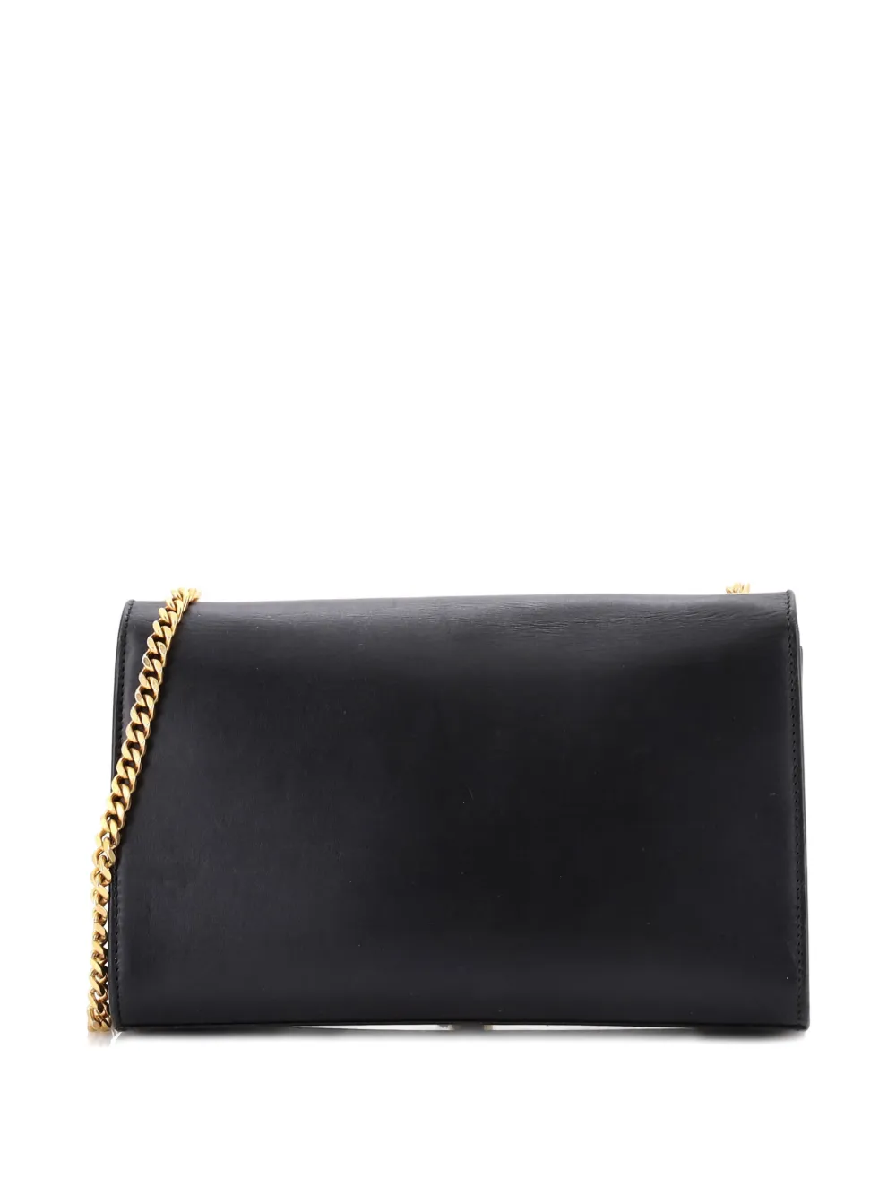 Pre-owned Saint Laurent Classic Monogram Tassel Leather Medium Crossbody Bag In Black