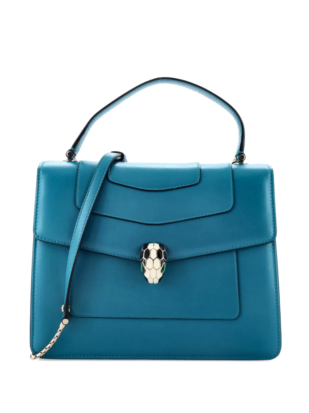 Bvlgari Pre-Owned Serpenti Forever Top Handle Bag Leather Medium satchel - Blu