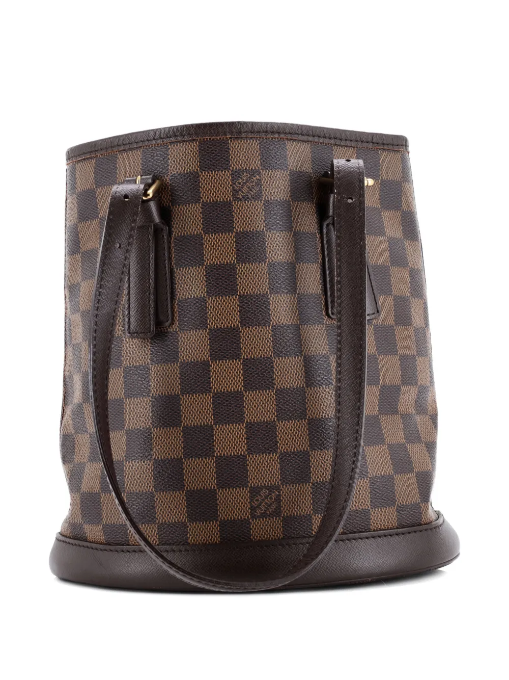 Pre-owned Louis Vuitton Marais Damier Bucket Bag In Brown