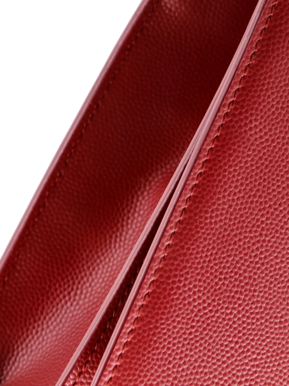 Pre-owned Saint Laurent Classic Monogram Grainy Leather Medium Crossbody Bag In Red