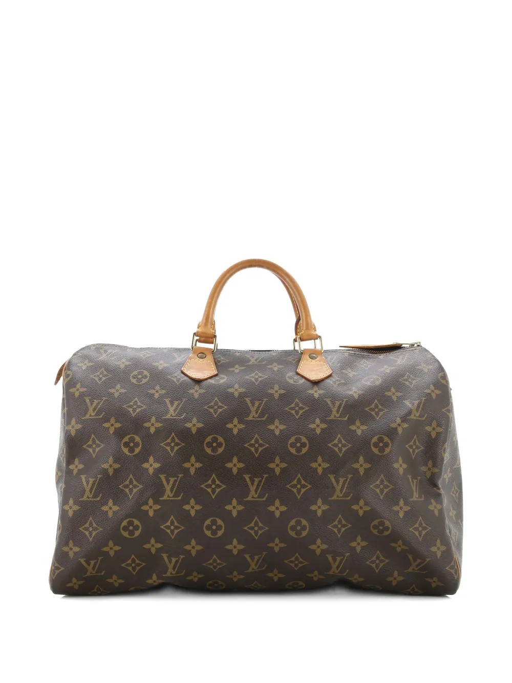 Pre-owned Louis Vuitton Speedy Handbag Monogram Canvas 40 Satchel In Brown
