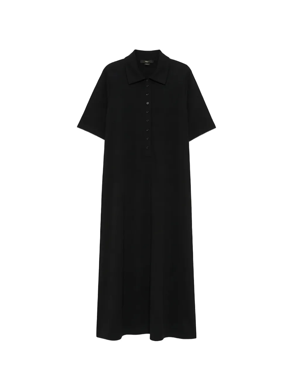 Seventy short-sleeve polo midi dress - Nero