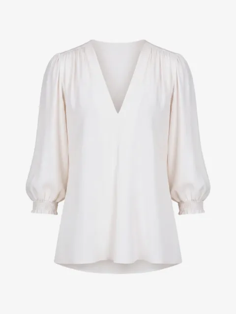 Seventy blusa fruncida con cuello en V