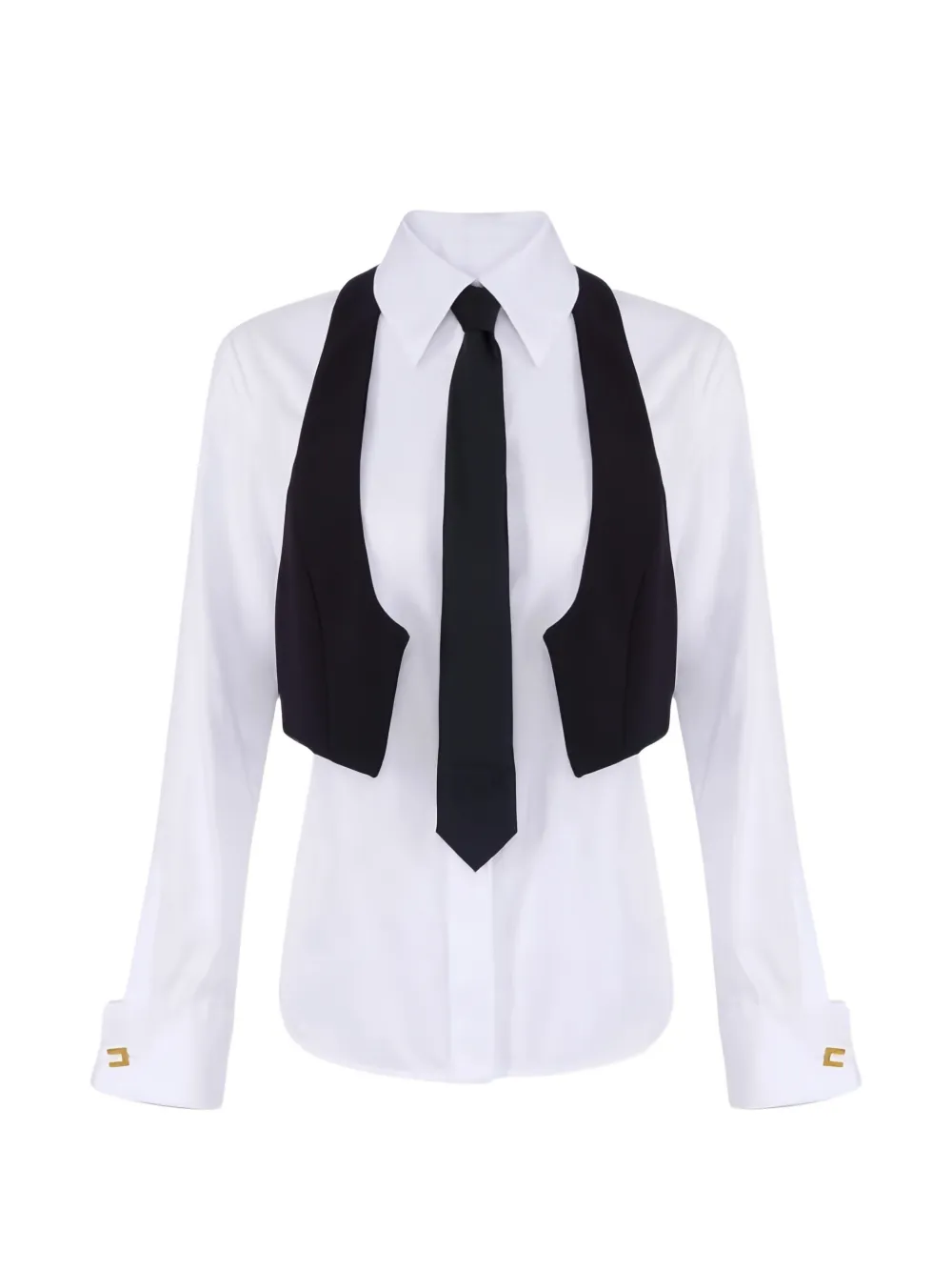 Elisabetta Franchi tie collared shirt - Weiß