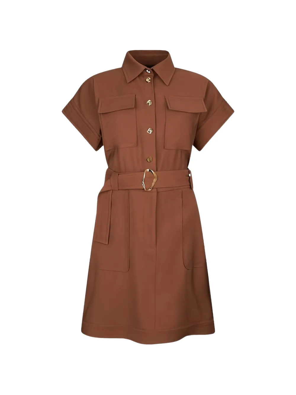 LIU JO belted pocket mini dress - Marrone