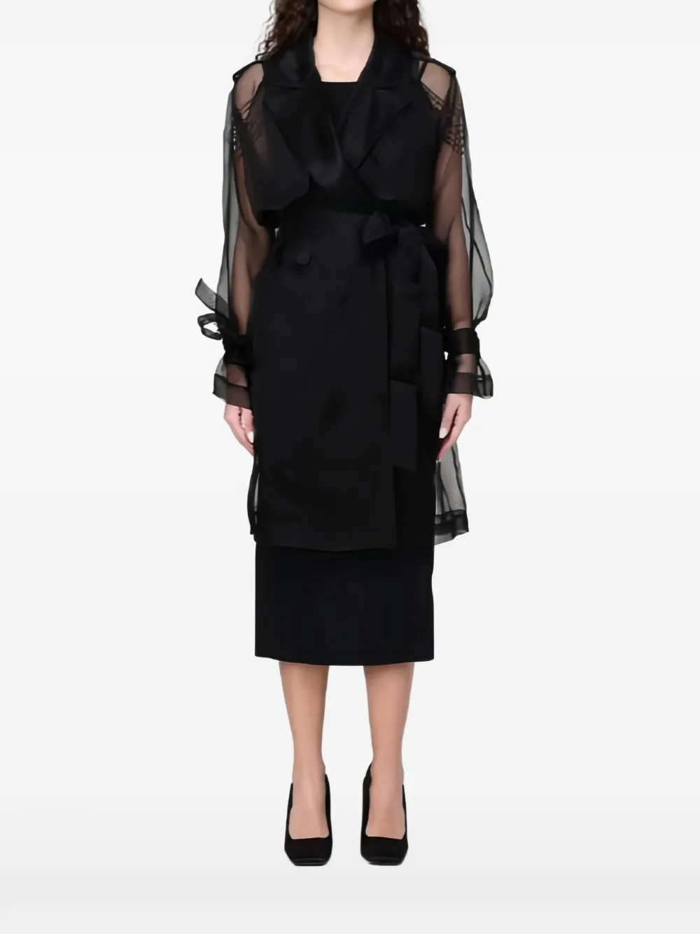 PINKO sheer trench coat - Nero