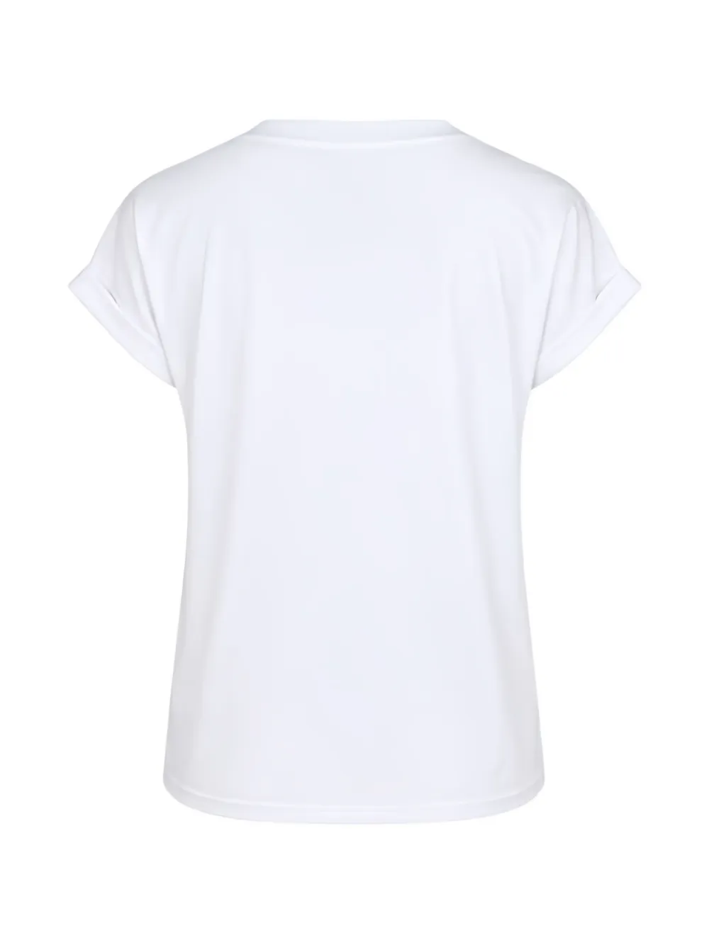 Eleventy T-shirt met opgerolde mouwen en ronde hals Wit