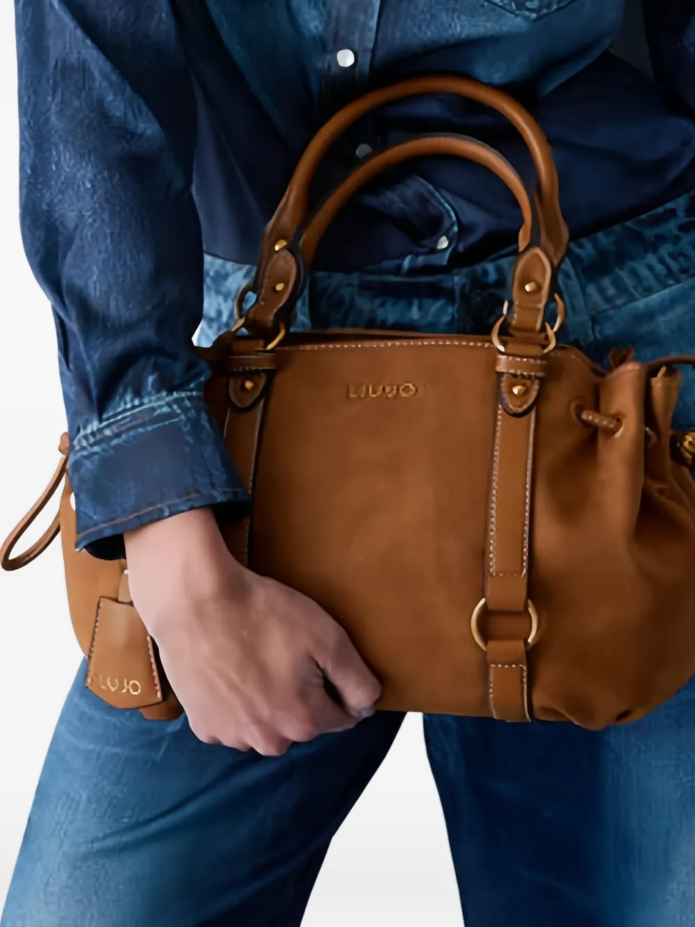  Liu Jo Drawstring Top Handle Satchel - Brown 