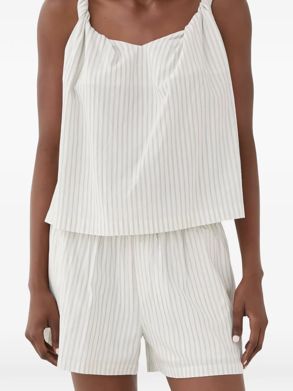  Eleh Knotted Striped Top - Neutrals 