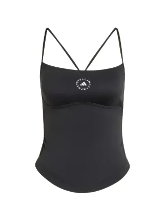  BY STELLA MCCARTNEY スパゲッティクロップトップ Adidas By Stella McCartney Spaghetti Strap Crop Top | Black | FARFETCH