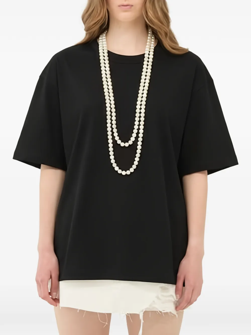 Eleh open back T-shirt - Nero